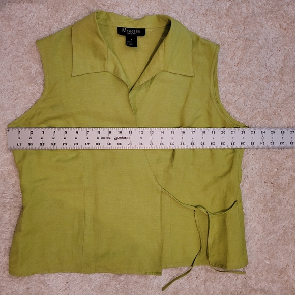 Vintage Montee' Collection lime green wrap top size 16 - Picture 6 of 10